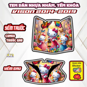 Tem Dán Nhựa Nhám VISION Đủ Đời 2014-2019 - Cắt Sẵn Theo Khuôn, Mua Về Chỉ Việc Dán.