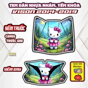 Tem Dán Nhựa Nhám VISION 2014_2019 Giá Sỉ - Sticker Trang Trí Xe Máy Chống Bay Màu.