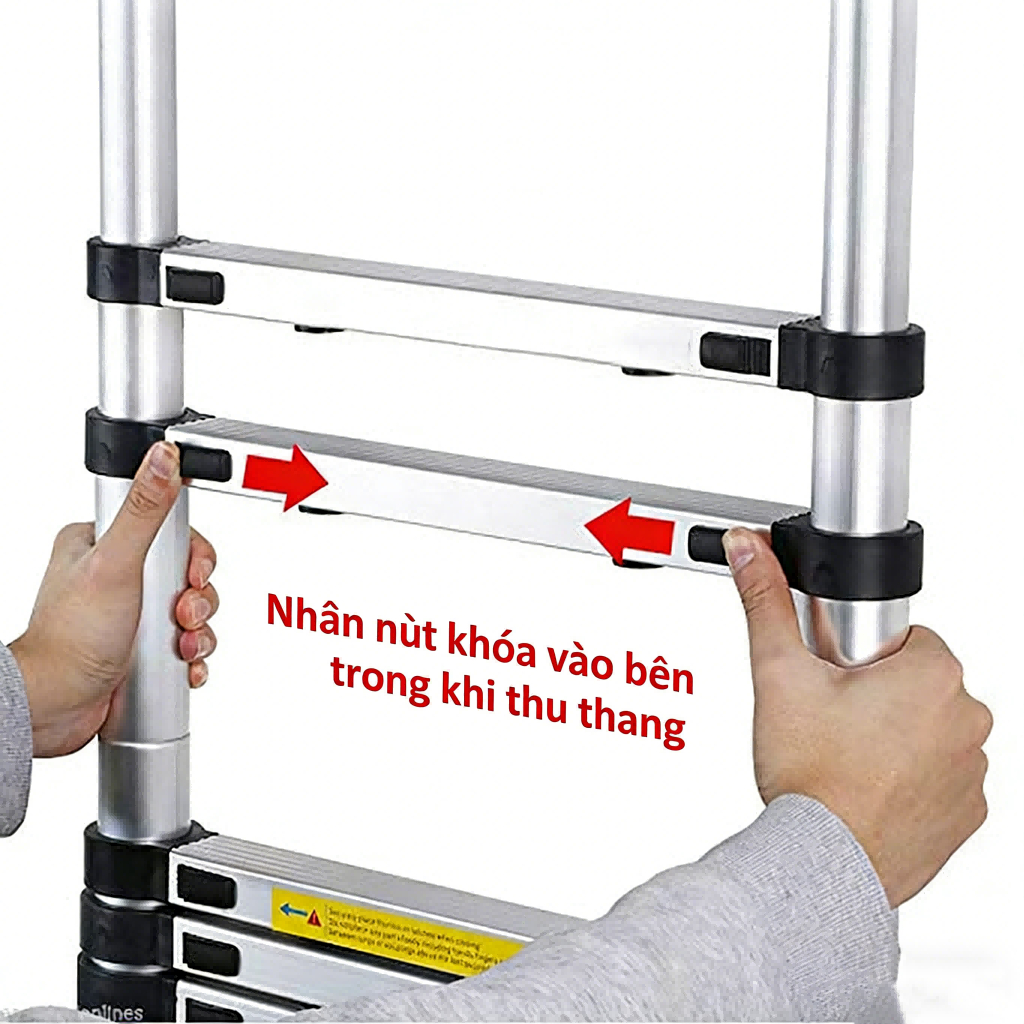 Thang Rút Nhôm Inox  Chữ I Nhập Khẩu Thang Rút Đôi Đơn Chất Liệu Nhôm Inox  1.9M 2.7M 3.9M 5.1M 6M