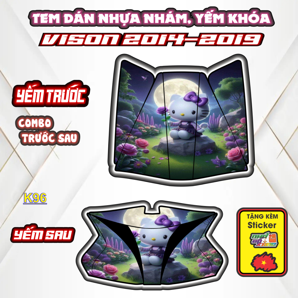 Bộ Tem Dán Chống Trầy Nhựa Nhám VISION 2014-2019- Decal Bảo Vệ Cao Cấp, Chống Nước, Bền Màu.