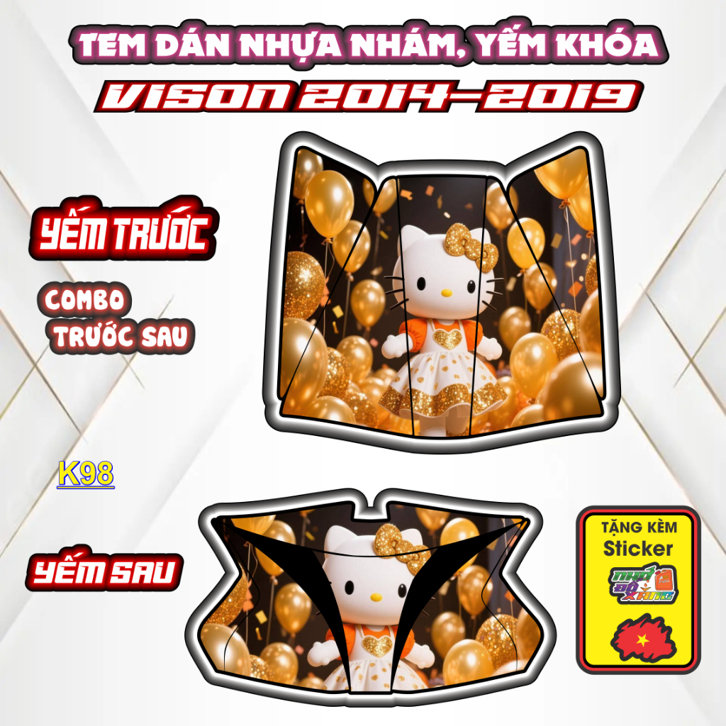 Bộ Tem Dán Chống Trầy Nhựa Nhám VISION 2014-2019- Decal Bảo Vệ Cao Cấp, Chống Nước, Bền Màu.