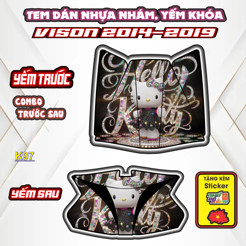 Bộ Tem Dán Chống Trầy Nhựa Nhám VISION 2014-2019- Decal Bảo Vệ Cao Cấp, Chống Nước, Bền Màu.