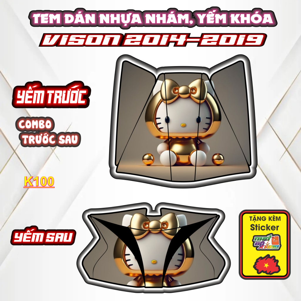 Bộ Tem Dán Chống Trầy Nhựa Nhám VISION 2014-2019- Decal Bảo Vệ Cao Cấp, Chống Nước, Bền Màu.