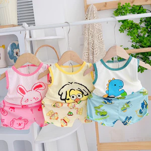 Bộ ba lỗ tăm lạnh bé trai, bé gái đều đẹp, size 5-15kg may rộng rãi, hình in đẹp, giặc máy tốt