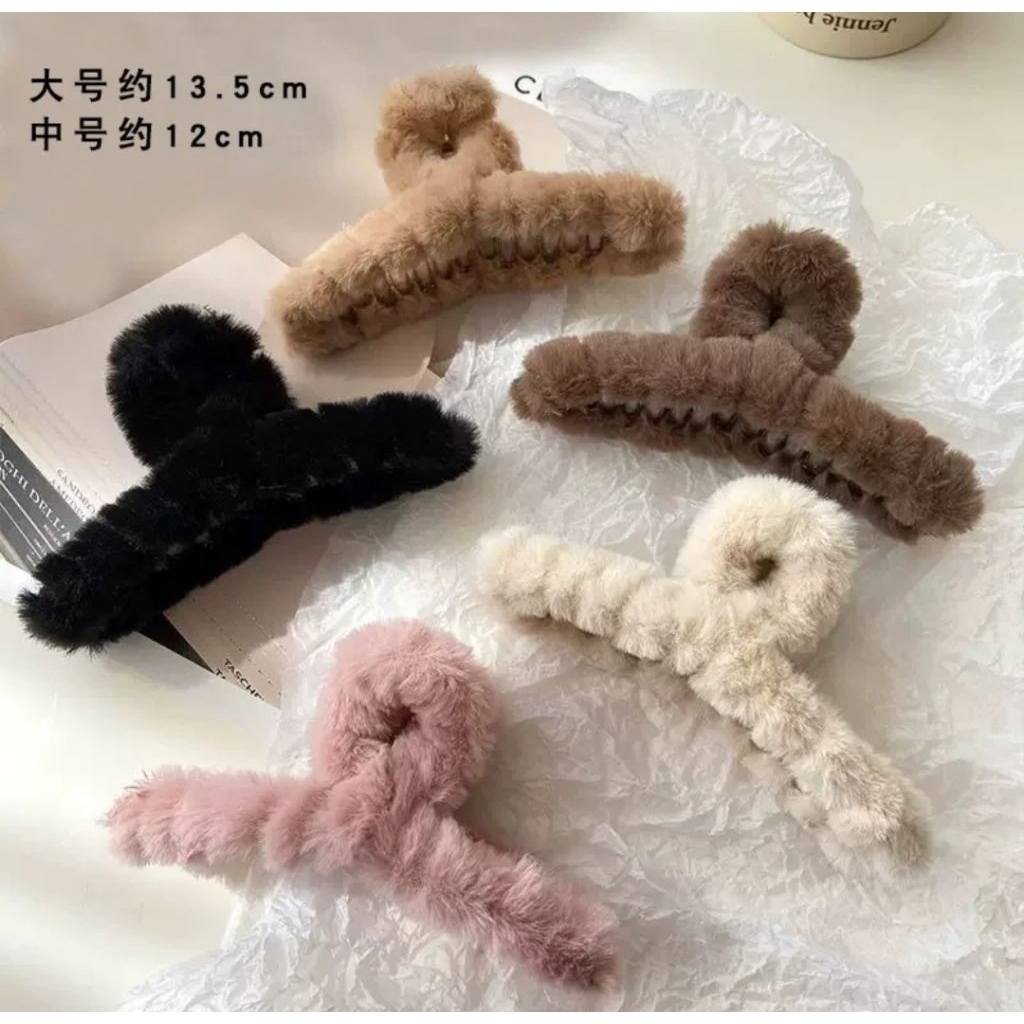 Kẹp tóc càng cua lông nhung mềm mịn style Hàn Quốc nữ đẹp hottrend size lớn 13cm