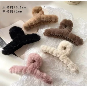 Kẹp tóc càng cua lông nhung mềm mịn style Hàn Quốc nữ đẹp hottrend size lớn 13cm