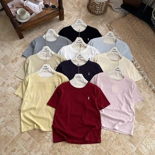 Áo phông giấy gạo mỏng cổ tròn thêu ngựa