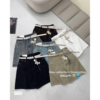 Quần jeans mềm dày dặn kèm đai 5603