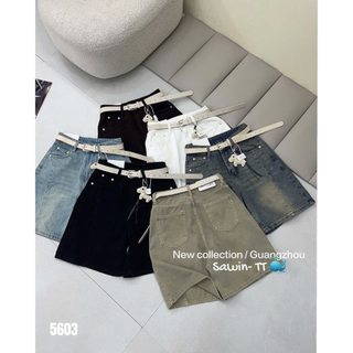 Quần jeans mềm dày dặn kèm đai 5603