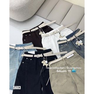 Quần jeans mềm dày dặn kèm đai 5603