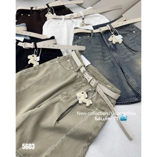 Quần jeans mềm dày dặn kèm đai 5603