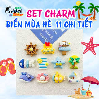 Set Charm Biển Mùa Hè Cute – Charm Cá Voi, Sao Biển, Cây Dừa, Thuyền Trang Trí Dép Xinh Xắn HotTrend Siêu Dễ Thương 2026