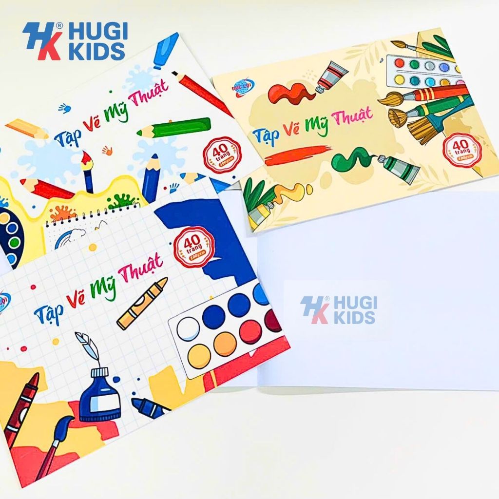 Tập Vẽ Mỹ Thuật 40 Trang  Giấy 100gsm, Vẽ Mịn, Không Lem, Phù Hợp Học Sinh