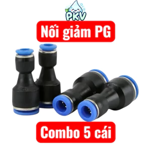 Combo 5 Cái Cút Nối Giảm PG8-6, PG10-8, PG12-8 (6/10/12mm Ra 8mm) – Đầu Nối Ống PU PE PV Khí Nén, Phun Sương