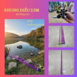 💥 Khung diều 2.5m tím víp. Mẹ bồng con 💥