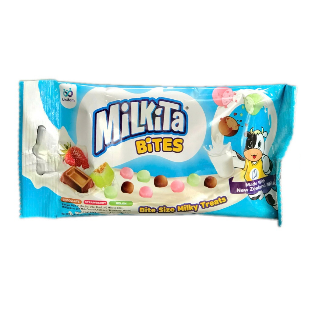 [Combo] Kẹo mút hũ Milkita 50 que đủ mùi và 10 gói kẹo Milkita Bites Dây 11,2g - nhập khẩu Indonesia