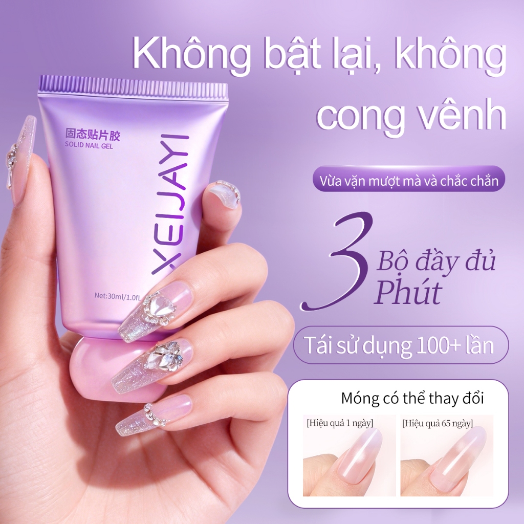 XEIJAYI 30ml Gel móng tay dạng đặc mới, thích hợp cho móng giả, kèm bộ dụng cụ thoa riêng.