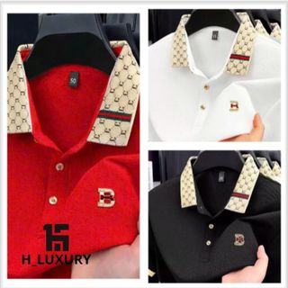 Áo Polo Nam  Phối Cổ Độc Đáo Ngưc Thêu Chữ Phong Cách Lịch Lãm Thời Trang H_LUXURY Dễ Phối Đồ