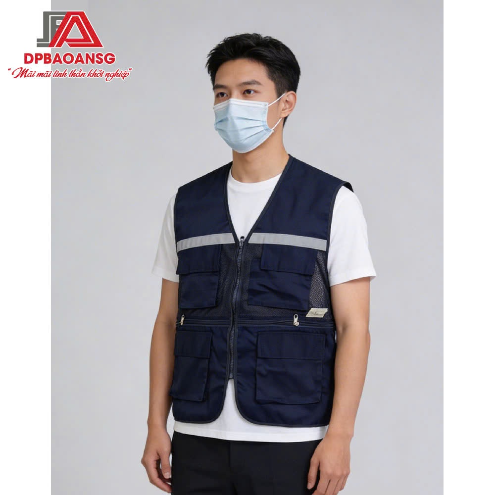 Áo Gile Bảo Hộ Phản Quang Vải Phối Lưới Cho Kỹ Sư, Công Nhân, Kỹ Thuật - Có Túi Nhiều Màu