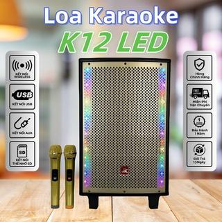 Loa Kéo Xách Tay Hát Karaoke Di Động Bluetooth JK K12 Bass 30 Công Suất Lớn  LED Tạo Hiệu Ứng 4 Chế Độ Bảo Hành 12 Tháng