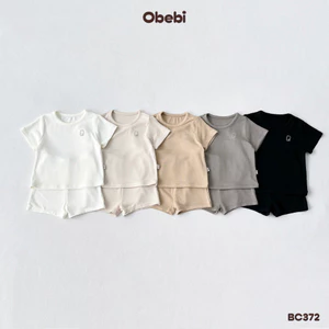Bộ Cộc Tay Trẻ Em Vải Rayon Siêu Mềm Mại Thoải Mái Cho Bé Trai Bé Gái Obebi Từ 6- 22kg BC372