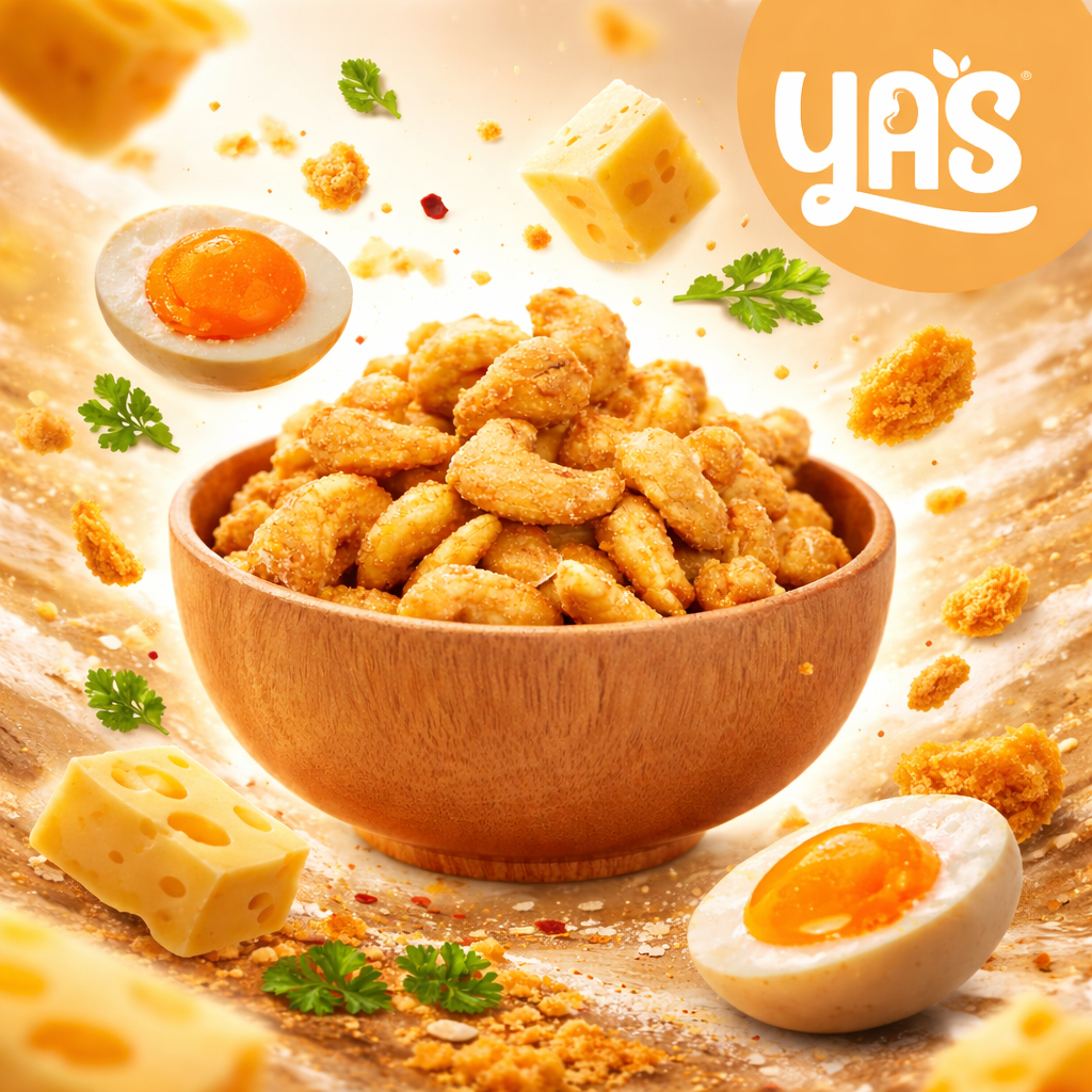 Hạt Điều Trứng Muối YAS Túi 100g - Hạt Điều Rang Giòn Tẩm Trứng Muối Đậm Vị I Ăn Vặt Cao Cấp