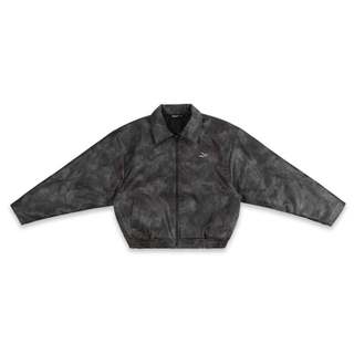 ÁO SWE STONEWASHED LEATHER JACKET - BLACK