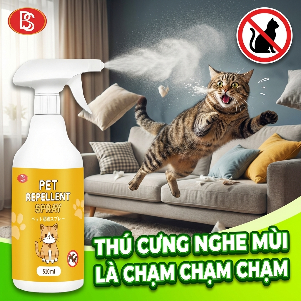 💥 Xịt đuổi mèo & chó 510ml 🐱🐶 Tác dụng ngay, ngăn mèo tè, an toàn cho người & thú cưng, đánh dấu vùng cấm
