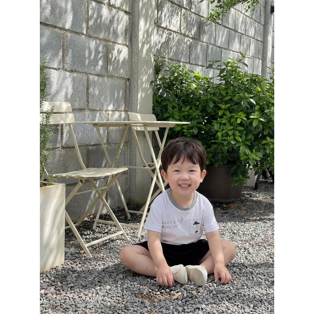 Set bộ cộc tay bé trai 1-6 tuổi Miniumbaby in hình chữ ngực dễ thương, chất áo cotton mềm mát SB2704