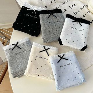 Quần Lót Nữ Hoạ Tiết Chấm Bi Xinh Xắn Viền Ren Tiểu Thư, Quần Chip Mềm Thoáng Đáy 2 Lớp King Shop L-5114