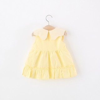 Váy bé gái cổ thêu 9th-4 tuổi phong cách Hàn vải kate (thô cotton) mát mẻ mùa hè D1274 Bí Ngô Nhỏ