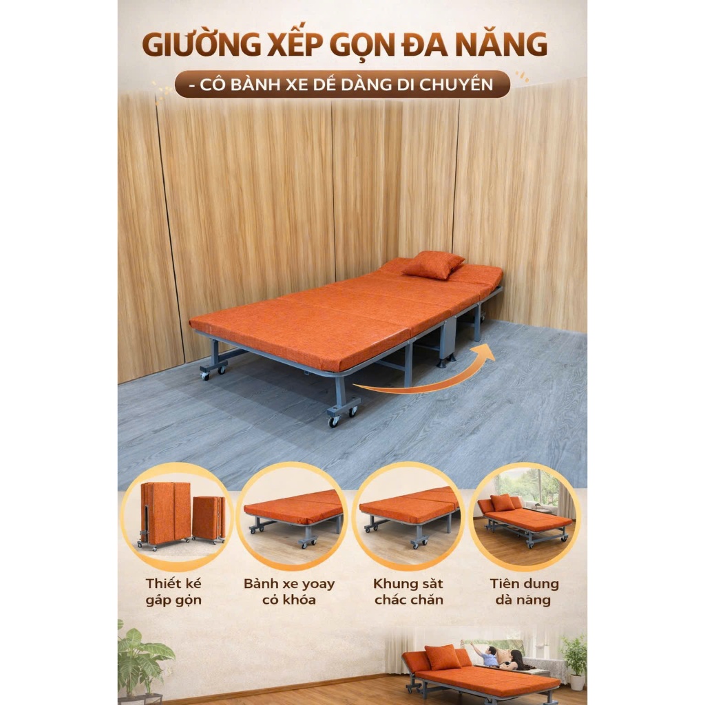 Giường gấp gọn thông minh-giá rẻ tại xưởng