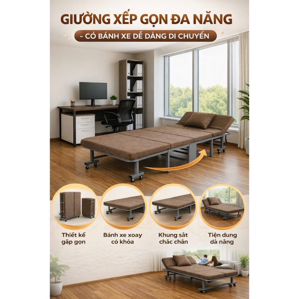 Giường gấp gọn thông minh-giá rẻ tại xưởng