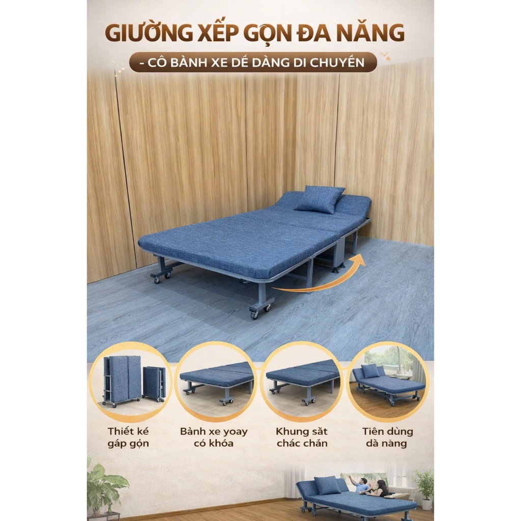 Giường gấp gọn thông minh-giá rẻ tại xưởng