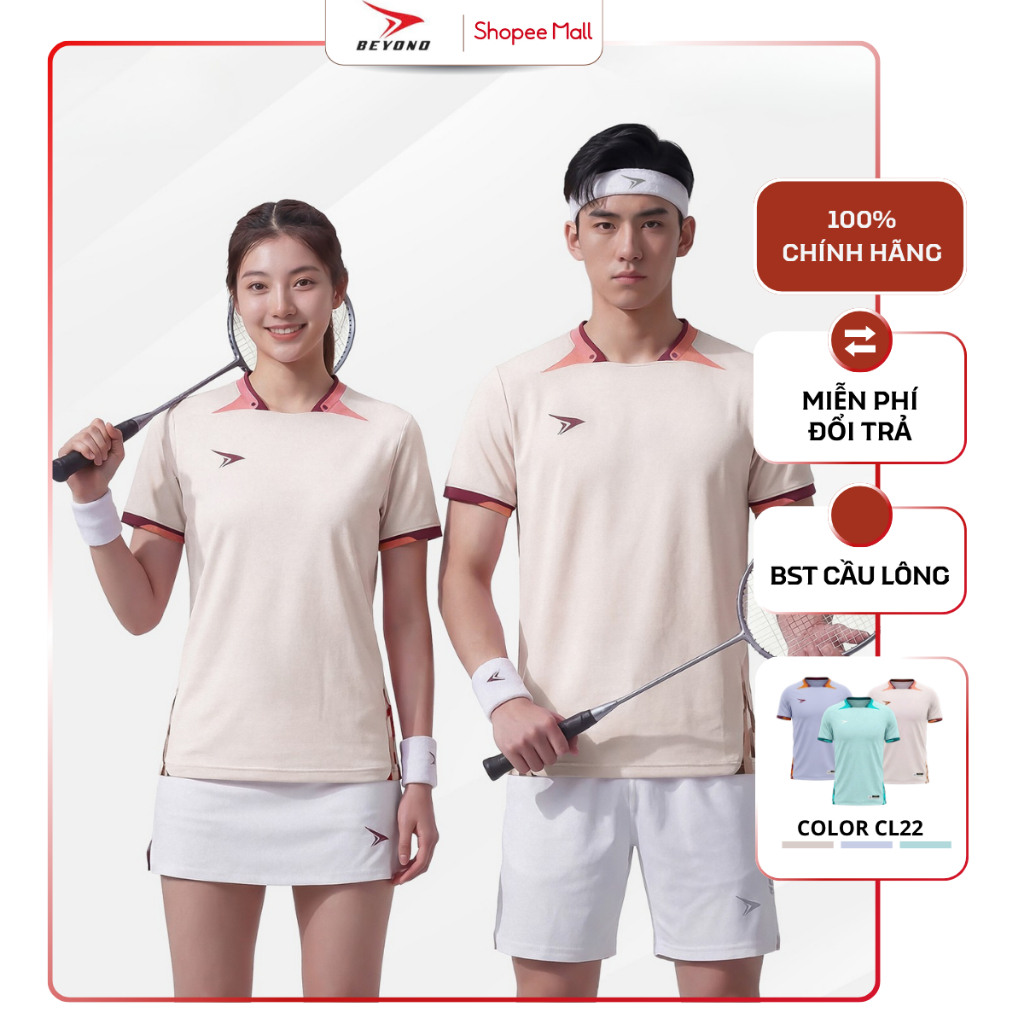 Áo Thể Thao Cầu Lông Nam/Nữ Beyono TOP CL22 - Vải Mát Lạnh Mềm Mại, Thoáng Khí