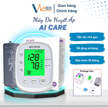 Máy đo huyết áp bắp tay AICARE X5 chính hãng, có giọng nói Tiếng Việt dễ dàng sử dụng tại nhà