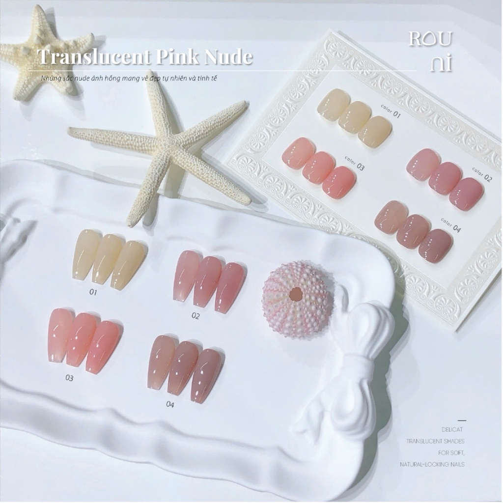 Sơn gel ROUNI 4 màu nude trà sữa phiên bản mới 2026 Sơn dưỡng ẩm màu nude hồng tiệm nail chuyên dụng