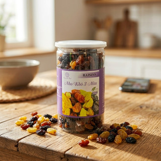 Nho Khô Ba Màu Mix 3 Loại Nho Mỹ Dẻo Mềm Ăn Vặt Healthy