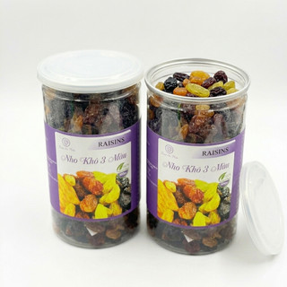 Nho Khô Ba Màu Mix 3 Loại Nho Mỹ Dẻo Mềm Ăn Vặt Healthy