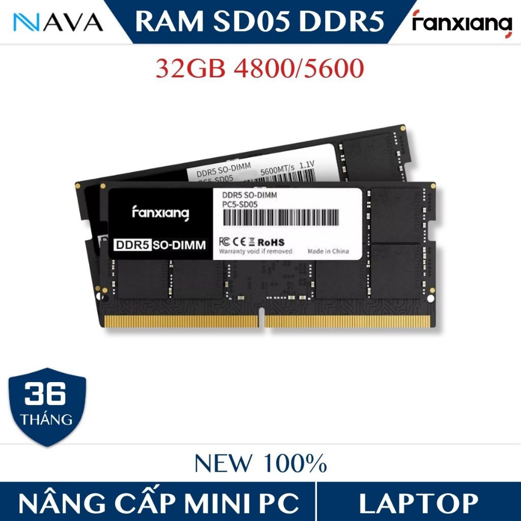 RAM Laptop DDR5 Fanxiang 32GB Bus 4800MHz / 5600MHz SODIMM Nhập