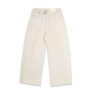QUẦN SWE BELTED WIDE PANTS - BEIGE