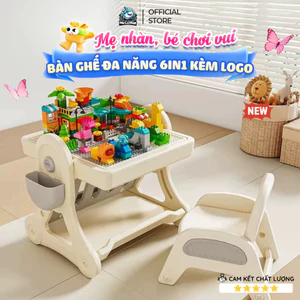 Bộ Bàn Ghế Đa Năng Cao Cấp Pakey, Bàn Chơi Xếp Hình Kèm 400 Chi Tiết Lego, Bảng Vẽ Rèn Luyện Tính Sáng Tạo Cho Bé