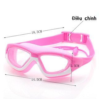 Bộ Kính Bơi Trẻ Em+Mũ Bơi Kính Bơi Gọng Lớn Chống Sương Mù Không Thấm Nước Độ Nét Cao Cho Trẻ Em
