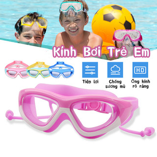Bộ Kính Bơi Trẻ Em+Mũ Bơi Kính Bơi Gọng Lớn Chống Sương Mù Không Thấm Nước Độ Nét Cao Cho Trẻ Em