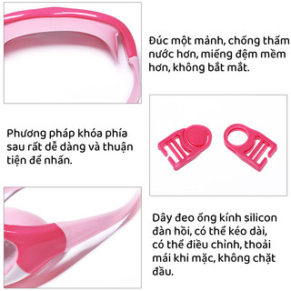 Bộ Kính Bơi Trẻ Em+Mũ Bơi Kính Bơi Gọng Lớn Chống Sương Mù Không Thấm Nước Độ Nét Cao Cho Trẻ Em