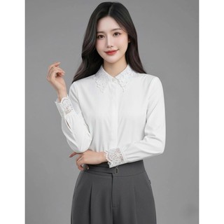Áo Sơ Mi Nữ 𝐂𝐂𝐇𝐀𝐓 Dáng Suông Cổ Thêu Miya Chất Liệu Cao Cấp 16FDT9019ST