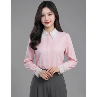 Áo Sơ Mi Nữ 𝐂𝐂𝐇𝐀𝐓 Dáng Suông Cổ Thêu Miya Chất Liệu Cao Cấp 16FDT9019ST