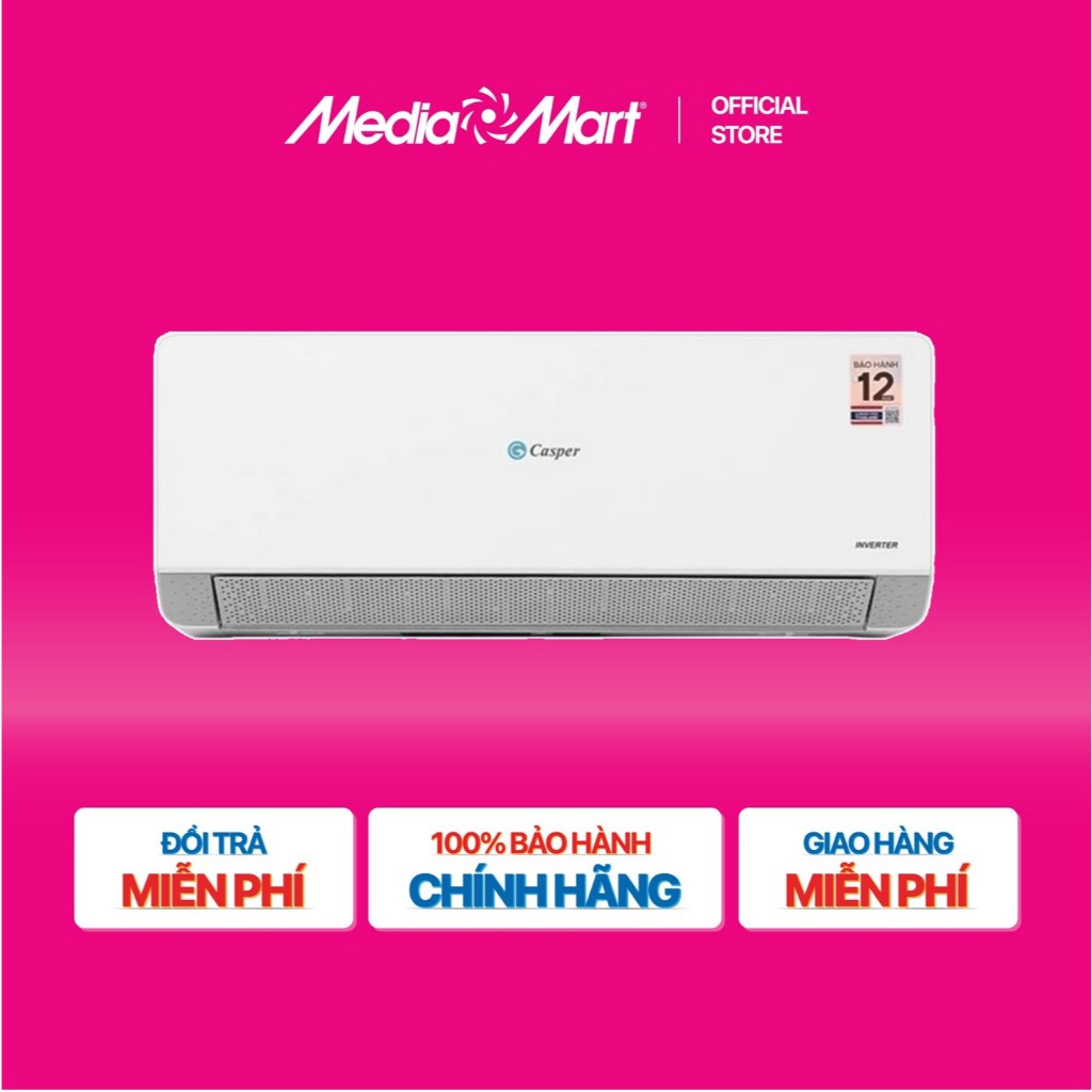 [SieuthiMediaMart] Điều hòa Casper 1 Chiều Inverter 9500Btu/1Hp QC-09IU36A BH chính hãng-Ship0đ