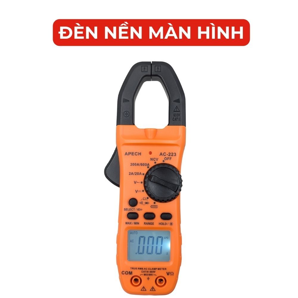 Ampe Kìm Đồng Hồ Kẹp Vạn Năng APECH AC-223 True RMS Giảm Sai Số 40% Phiên Bản Nâng Cấp