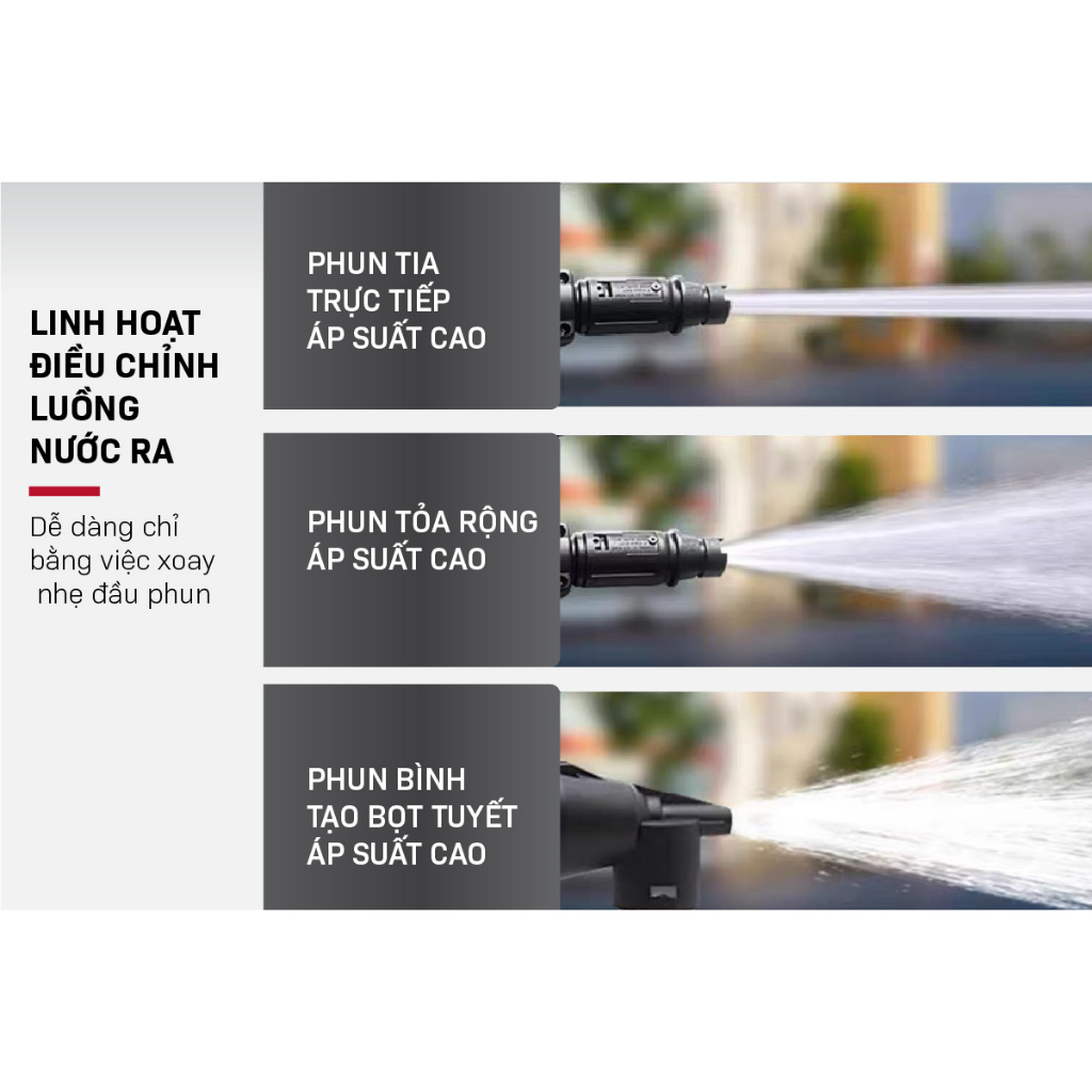 Máy xịt rửa xe cao áp cho ô tô xe máy FUJIHOME PWX1A nhập khẩu, máy xịt phun rửa chỉnh bơm áp lực nước cao chống giật
